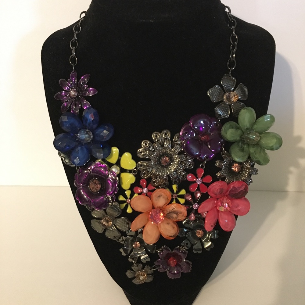 Seven strand multi colored necklace